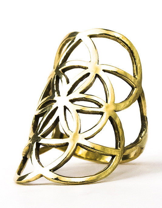Seed of Life Ring - Brass