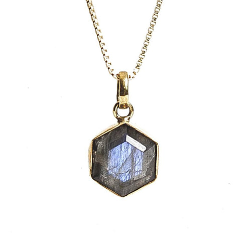 Honeybee Necklace - Labradorite & Gold
