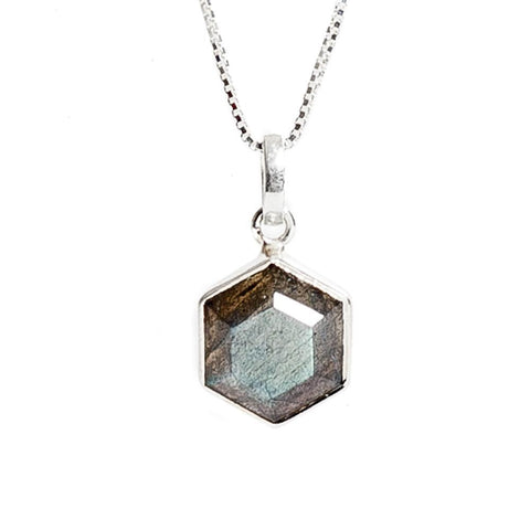 Honeybee Necklace - Labradorite & Silver