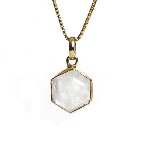 Honeybee Necklace - Moonstone & Gold