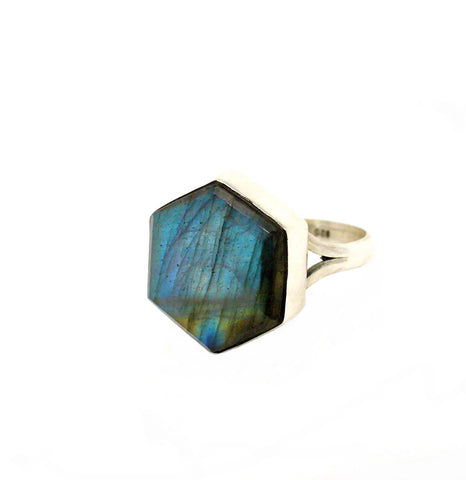 Honeybee Ring - Labradorite & Silver