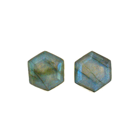 Honeybee Studs - Labradorite & Silver