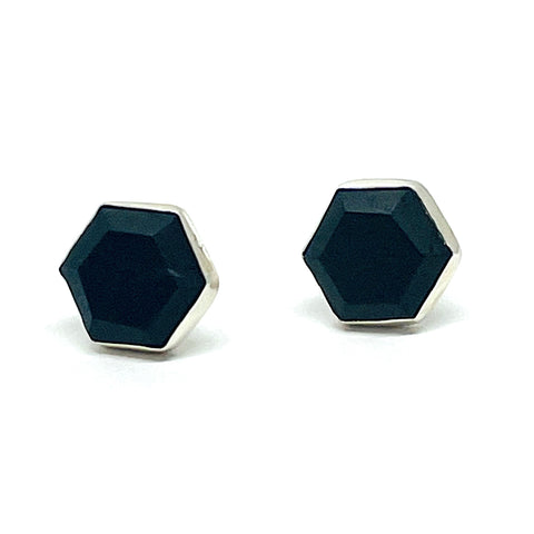 Honeybee Studs - Shungite & Silver