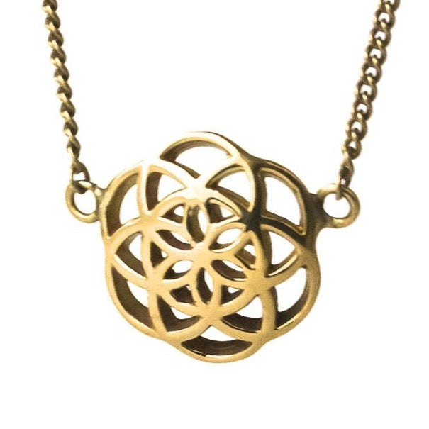 Seed of Life necklace brass small 