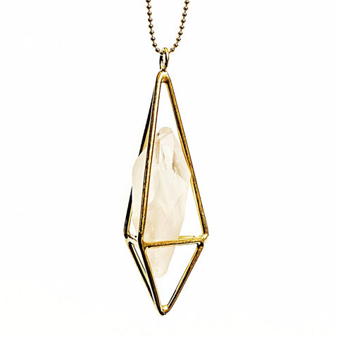 Lumia Necklace - Crystal Quartz & Gold