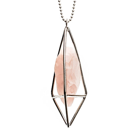 Lumia Necklace - Rose Quartz & Silver
