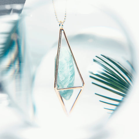 Lumia Necklace - Amazonite & Gold