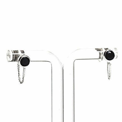 Una Earrings - Black Onyx & Silver