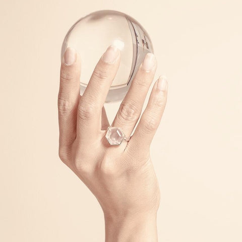 Honeybee Ring - Rose Quartz & Silver