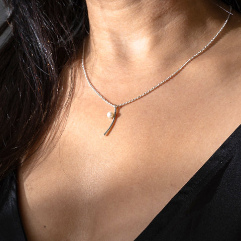 Nymph Necklace - Silver &  Pearl