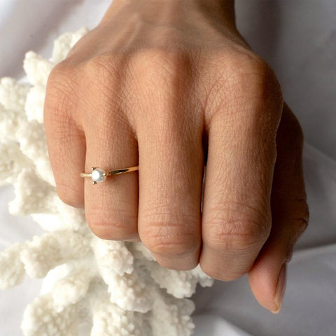 Sprite Ring - Gold & Pearl