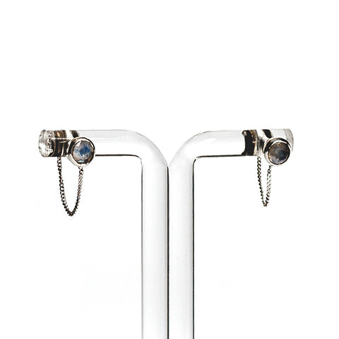 Una Earrings - Moonstone & Silver