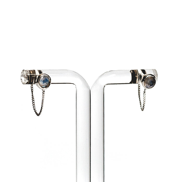 Una Earrings - Moonstone & Silver